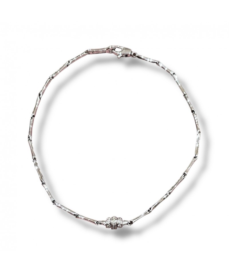 Chimento - Bracciale in oro bianco e diamanti Bamboo...