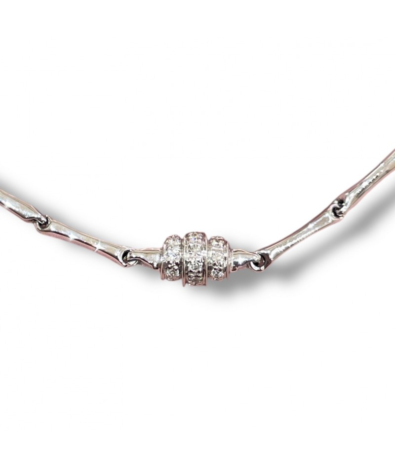 Chimento - Bracciale in oro bianco e diamanti Bamboo...