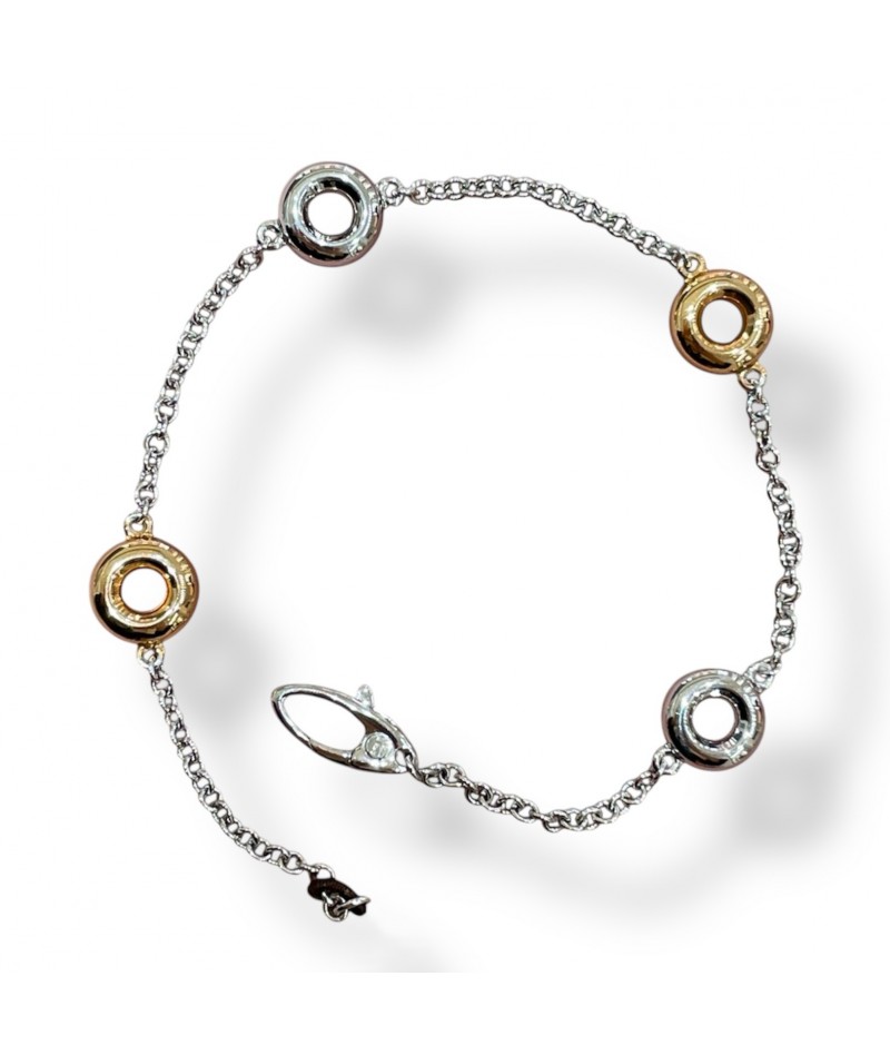 Chimento - Bracciale in oro bianco e rosa cerchi...