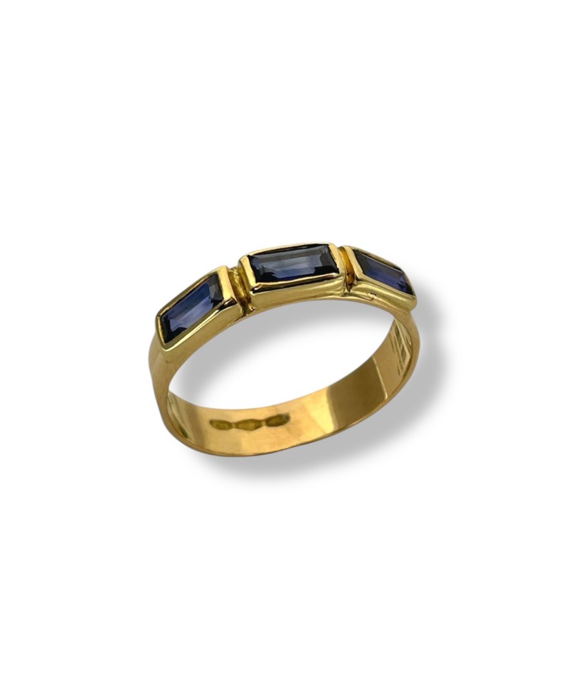 Callegarogioielli - Anello oro giallo e zirconi blu