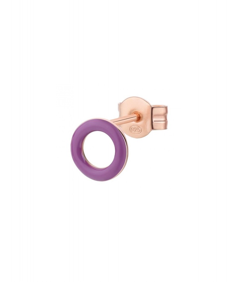 Rosato - Mono orecchino cerchio viola RZO074