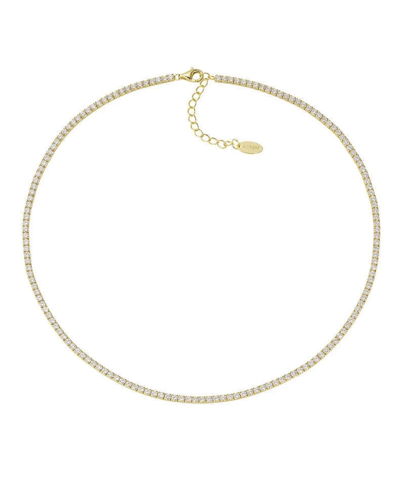 Amen - Collana Tennis dorata zirconi bianchi CLT2GB