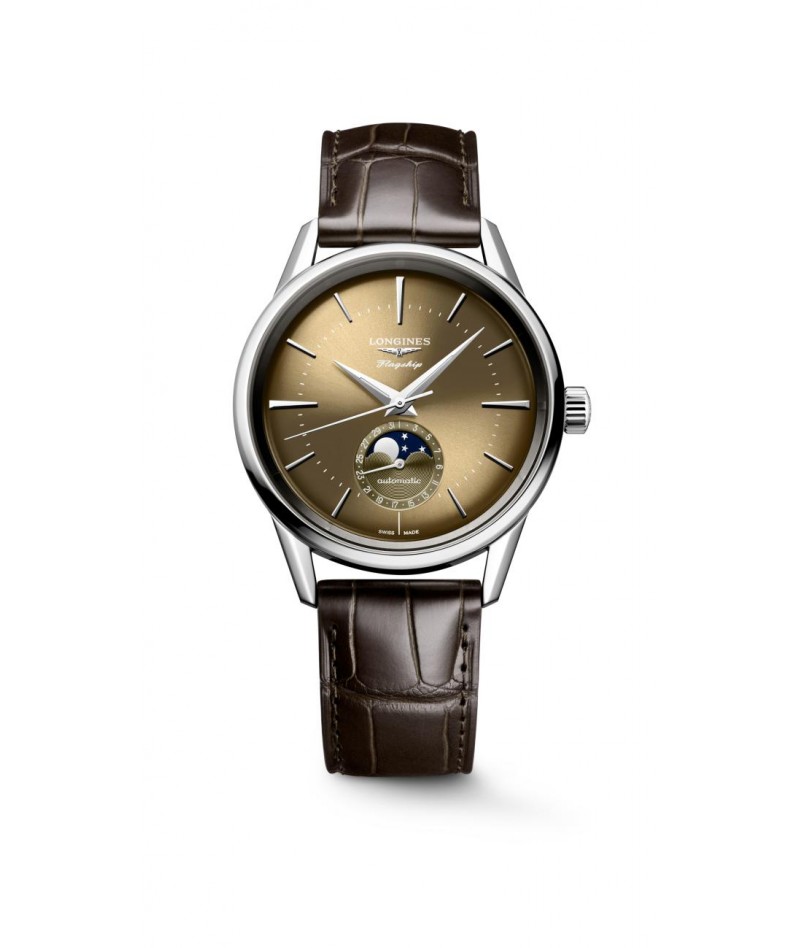 Longines - Flagship Heritage Moonphase Beige 38,5mm...