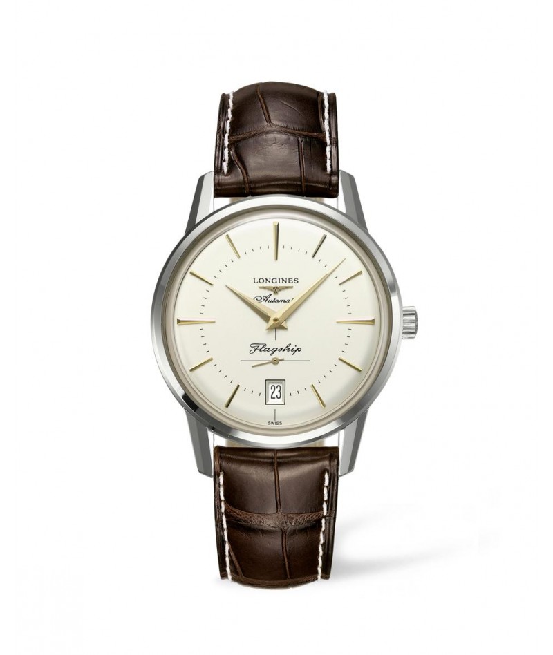 Longines - Flagship Heritage Pelle Marrone 38,5mm...