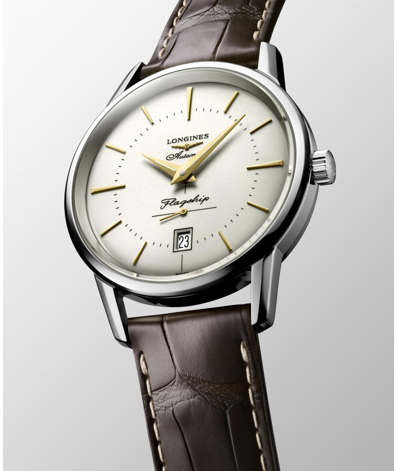 Longines - Flagship Heritage Pelle Marrone 38,5mm...