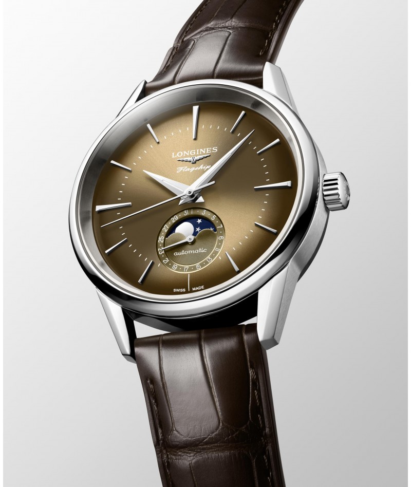 Longines - Flagship Heritage Moonphase Beige 38,5mm...