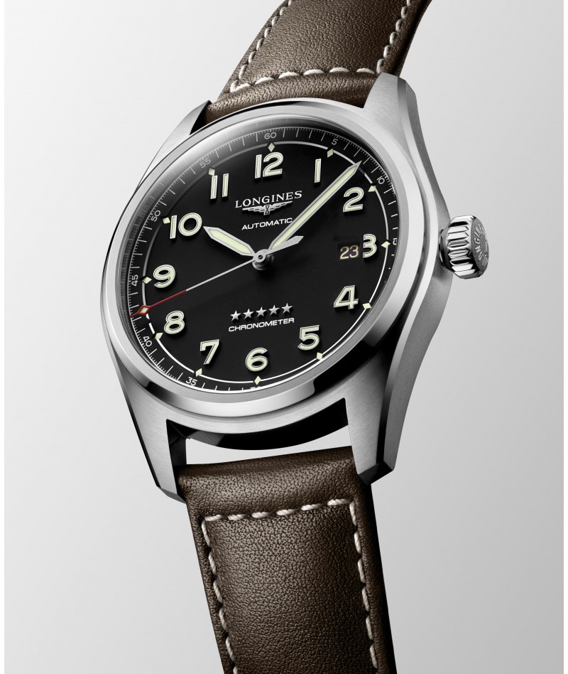Longines - Spirit Automatico Pelle Marrone 42mm...