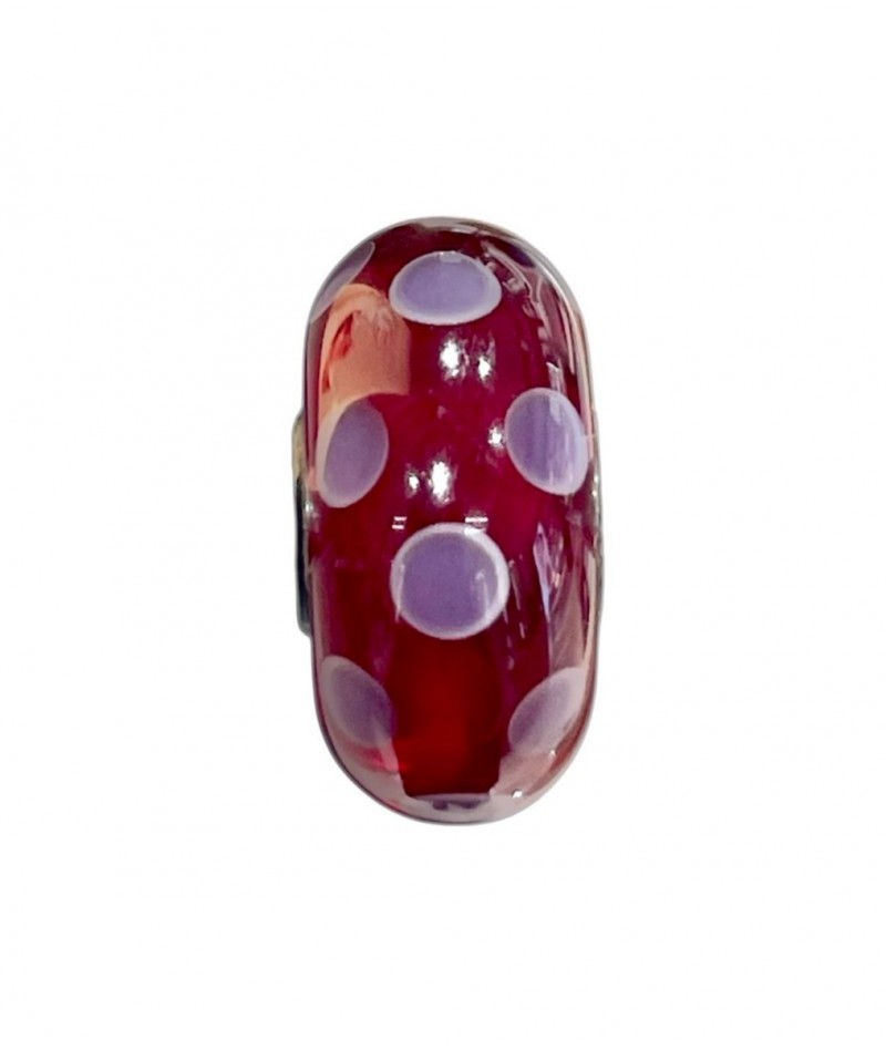 Trollbeads - Beads Unico Rosso Pois Viola