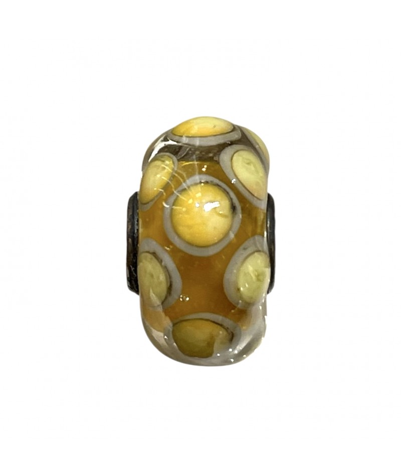 Trollbeads - Beads Unico ambra con pois gialli
