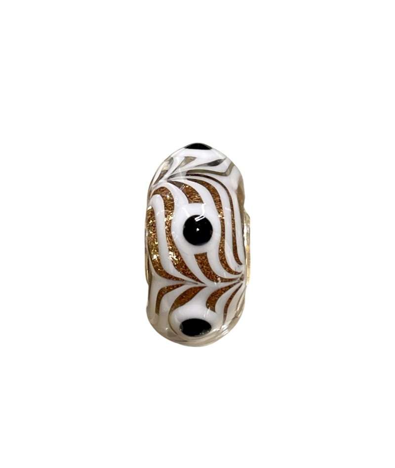 Trollbeads - Beads Unico Bianco, nero e oro