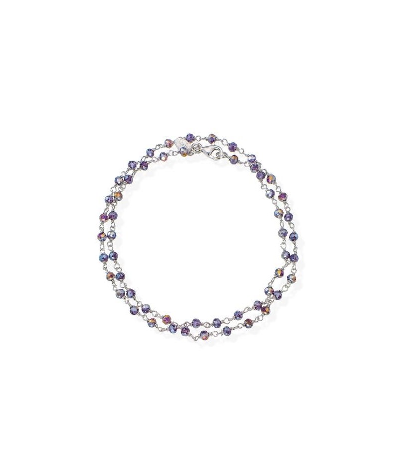 Amen - Bracciale doppio Cristalli viola BRBVS34