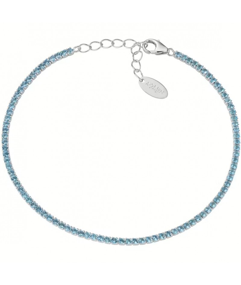 Amen - Bracciale Tennis zirconi azzurri BT1BAZ17