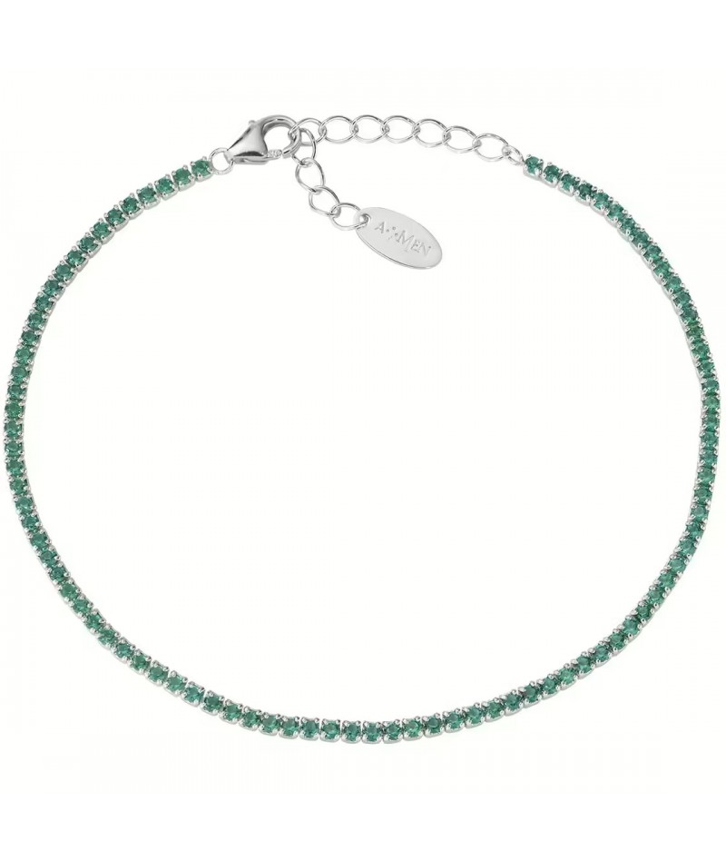 Amen - Bracciale Tennis zirconi verdi BT1BVE17