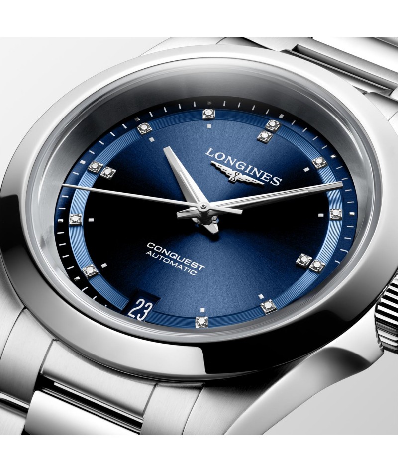 Longines - Conquest Automatico Blu con Diamanti 34mm...