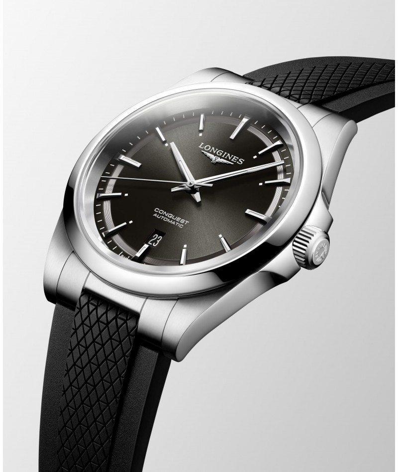 Longines - Conquest Automatico Nero Caucciù 41mm...