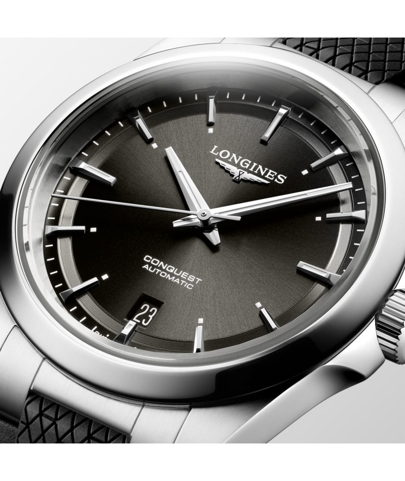 Longines - Conquest Automatico Nero Caucciù 38mm...