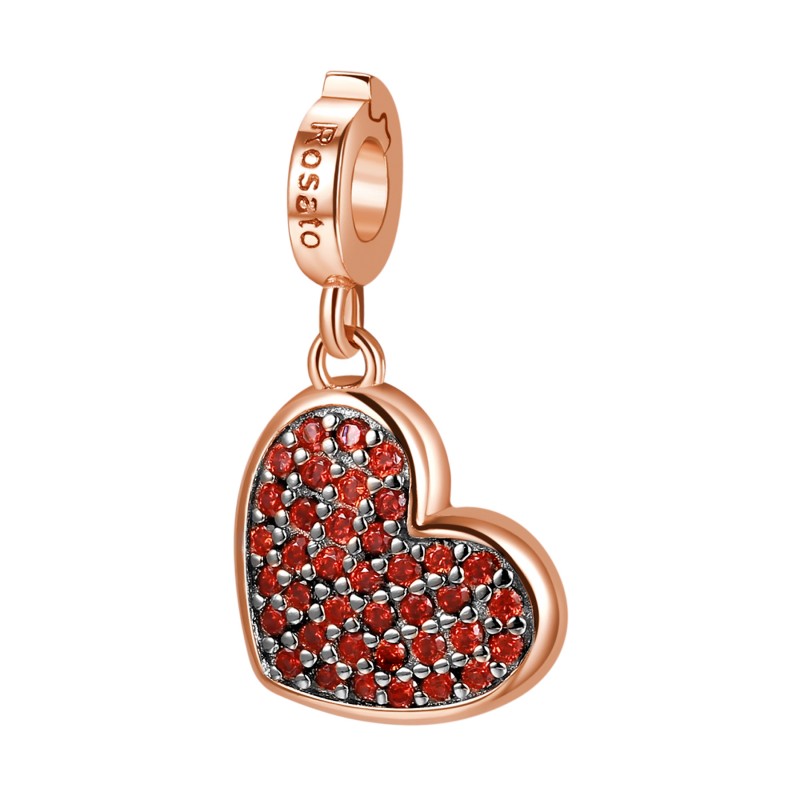 Rosato - Charm Cuore pavé rosso RZ131